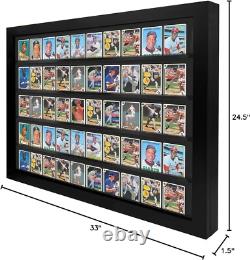 Trading Card Display Case USA 50 Ungraded Sport Top Loader Wood Baseball Frame