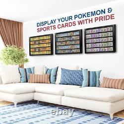 Trading Card Display Case USA 50 Ungraded Sport Top Loader Wood Baseball Frame