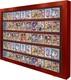 Trading Card Display Case Usa 50 Ungraded Sport Top Loader Wood Cherry Cabinet