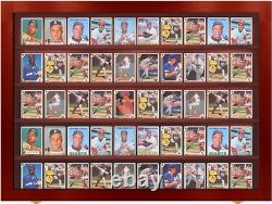Trading Card Display Case USA 50 Ungraded Sport Top Loader Wood Cherry Cabinet