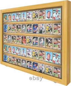 Trading Card Display Case USA 50 Ungraded Sport Top Loader Wood Pokemon Cabinet