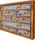 Trading Card Display Case Usa 50 Ungraded Sport Top Loader Wood Walnut Cabinet
