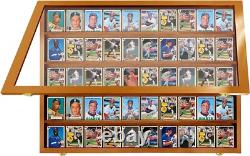 Trading Card Display Case USA 50 Ungraded Sport Top Loader Wood Walnut Cabinet