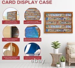 Trading Card Display Case USA 50 Ungraded Sport Top Loader Wood Walnut Cabinet