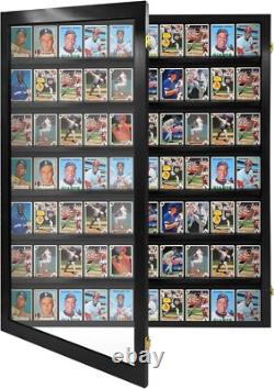 Trading Card Display Case USA 70 Ungraded Sport Top Loader Wood Baseball Frame