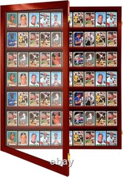 Trading Card Display Case USA 77 Pcs Pokemon Sport Top Loader Cherry Wood Frame