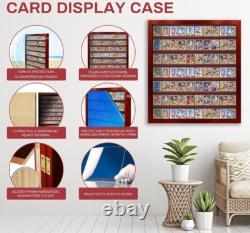 Trading Card Display Case USA 77 Pcs Pokemon Sport Top Loader Cherry Wood Frame