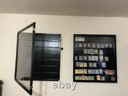 Trading Card Display Case USA 77 Pcs Pokemon Sport Top Loader Cherry Wood Frame