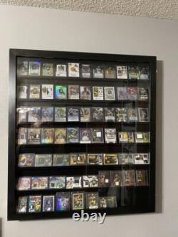Trading Card Display Case USA 77 Pcs Pokemon Sport Top Loader Cherry Wood Frame