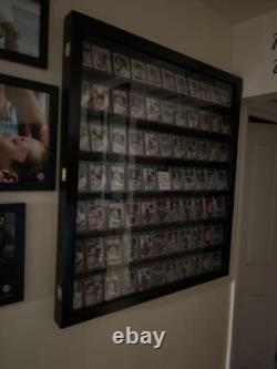 Trading Card Display Case USA 77 Pcs Pokemon Sport Top Loader Cherry Wood Frame