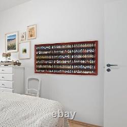 Train Display Case HO N Z Car 1/64 Model Toy Matchbox Mahogany Wall Rack Cabinet