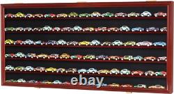 Train Display Case HO N Z Car 1/64 Model Toy Matchbox Mahogany Wall Rack Cabinet