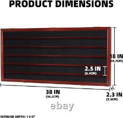Train Display Case HO N Z Car 1/64 Model Toy Matchbox Mahogany Wall Rack Cabinet