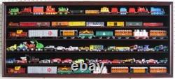 Train Display Case HO N Z Cars 1/64 Model Toy Matchbox Black Solid Wood Cabinet