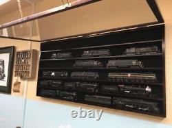 Train Display Case HO N Z Cars 1/64 Model Toy Matchbox Oak Wood Cabinet US Rack
