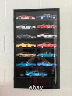 Train Display Case HO Scale Black Cab Truck Car Trailer Rig Diecast Wood Cabinet