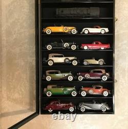 Train Display Case HO Scale Black Cab Truck Car Trailer Rig Diecast Wood Cabinet