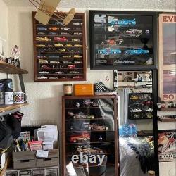 Train Display Case HO Scale Black Cab Truck Car Trailer Rig Diecast Wood Cabinet