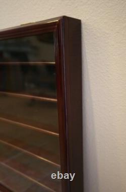 Train Display Case HO Scale Black Cabinet Railroad Car Locomotive Wood Frame USA