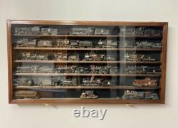 Train Display Case HO Scale Black Cabinet Railroad Car Locomotive Wood Frame USA