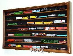 Train Display Case N Scale 7 Shelves Walnut Cabinet Railroad Car Locomotive Rack Train Display Case N Scale 7 Shelves Walnut Cabinet Railroad Car Locomotive Rack