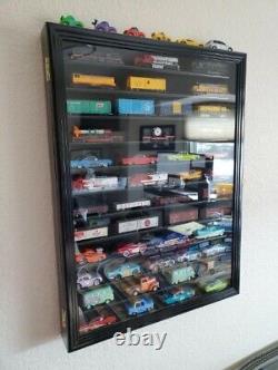 Train Display Case N Scale Cherry 12 Shelves Cab Railroad Car Locomotive Cabinet
