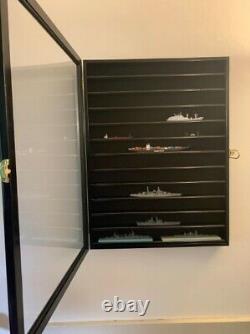 Train Display Case N Scale Cherry 12 Shelves Cab Railroad Car Locomotive Cabinet