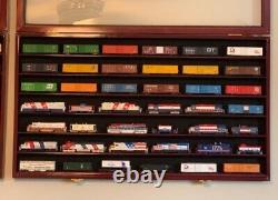 Train Display Case N Scale Cherry 7 Shelves Solid Wood Cabinet Railroad Car Rack