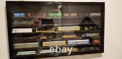 Train Display Case N Scale Cherry 7 Shelves Solid Wood Cabinet Railroad Car Rack