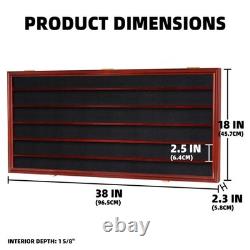 Trains Display Case Wall Cabinet Shelves Compatible with Mahogany