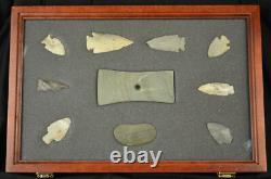 Two Timbers Large Display Case Oak Finish 2x12x18 Knife Arrowhead Pins Medals