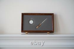Two Timbers Large Display Case Walnut Finish 2x12x18 Knife Arrowhead Pins