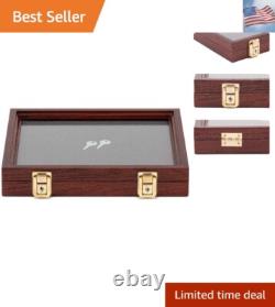 Two Timbers Small Display Case with Cherry Finish Handmade Wood Box with Glas