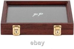 Two Timbers Small Display Case with Cherry Finish Handmade Wood Box with Glas