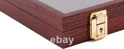Two Timbers Small Display Case with Cherry Finish Handmade Wood Box with Glas