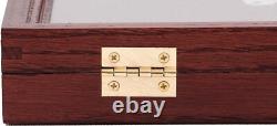 Two Timbers Small Display Case with Cherry Finish Handmade Wood Box with Glas