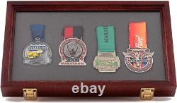 Two Timbers Small Display Case with Cherry Finish Handmade Wood Box with Glas
