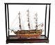Uss Constitution Old Ironsid Tall Ship 38 Model Sailboat Display Case Assembled