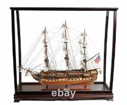 USS Constitution Old Ironsid Tall Ship 38 Model Sailboat Display Case Assembled