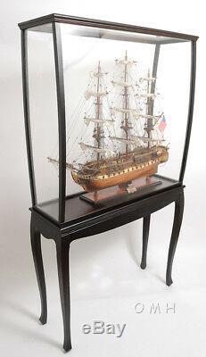 USS Constitution Old Ironsid Tall Ship 38 Model Sailboat Display Case Assembled