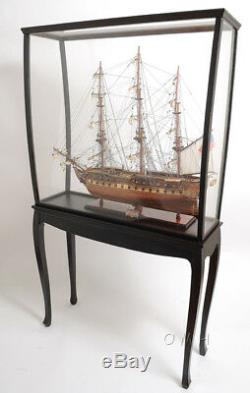 USS Constitution Old Ironsid Tall Ship 38 Model Sailboat Display Case Assembled