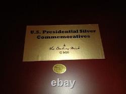 U. S. PRESIDENTIAL SILVER COMMEMORATIVES 44 Coin Wood Display Case Danbury Mint