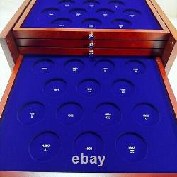 Ultimate Morgan Silver Dollar Collection Display Case Box Wooden with Key PCS