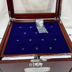 Ultimate Morgan Silver Dollar Collection Display Case Box Wooden with Key PCS