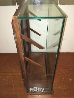 VINTAGE 1939 PARKER FOUNTAIN PEN NO. 430 DOUBLE DOOR & GLASS DISPLAY CASE with KEY
