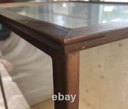 VINTAGE 1970s NISHI WOOD GLASS TABLE TOP DISPLAY / DOLL CASE MAHOGANY FINISH