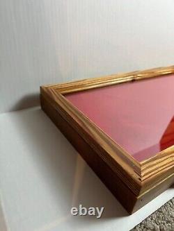VINTAGE Antique Wood Watch Display Case All Size Brown Jewelry Bracelet Coins