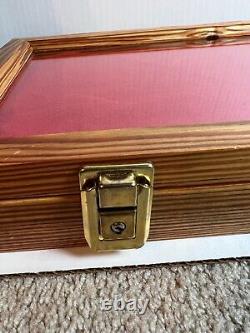 VINTAGE Antique Wood Watch Display Case All Size Brown Jewelry Bracelet Coins