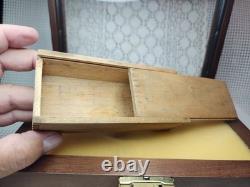 VINTAGE SHAKESPEARE #33 LURE SEE THRU HARDWARE WithWOOD DOVE TAIL BOX-DISPLAY CASE