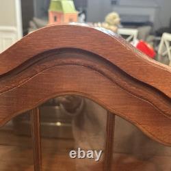 VINTAGE WOOD CURIO CABINET GLASS DISPLAY CASE WALL MOUNT or TABLETOP 20x23x6
